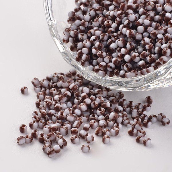 

PandaHall 12/0 Opaque Colours Seep Glass Beads, Round Seed Beads, Saddle Brown, 1.5~2x2mm, Hole: 0.5mm, about 22500pcs/450g Glass Brown