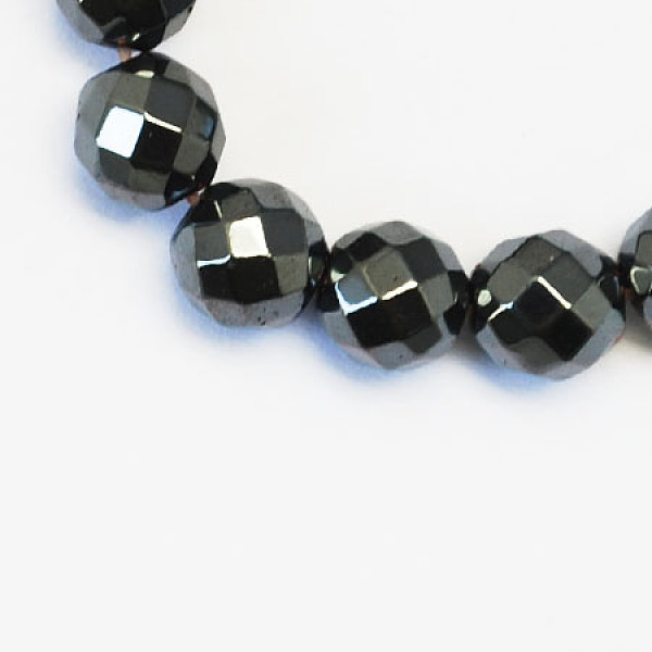 

PandaHall Non-magnetic Synthetic Hematite Beads Strands, Grade A, Faceted, Round, Black, 8mm Non-magnetic Hematite Round Black