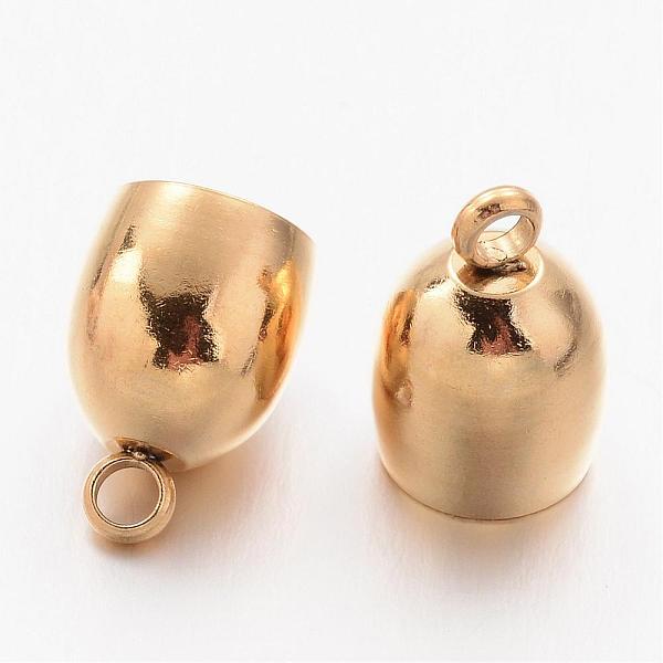 

PandaHall Ion Plating(IP) 304 Stainless Steel Cord Ends, End Caps, Oval, Golden, 14x10mm, Hole: 2mm, 8mm inner diameter 304 Stainless Steel