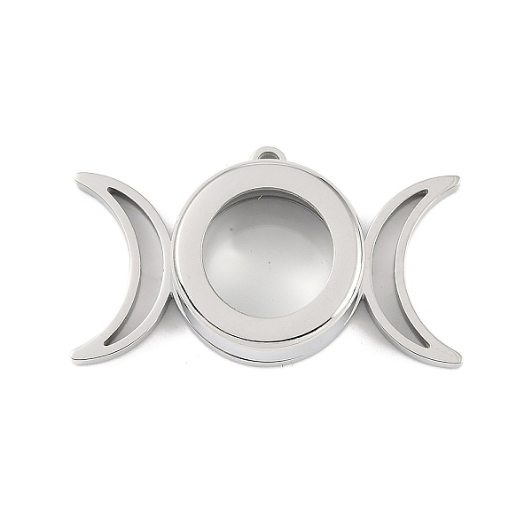 

PandaHall 304 Stainless Stee Locket Pendants, with Glass, Triple Moon Charm, Stainless Steel Color, 23x39.5x11mm, Hole: 2.2mm 304 Stainless...