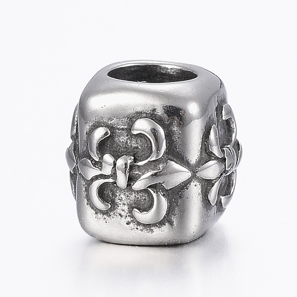 

PandaHall 316 Surgical Stainless Steel European Beads, Large Hole Beads, Cube, Antique Silver, 9x9x10mm, Hole: 5mm 316 Surgical Stainless...