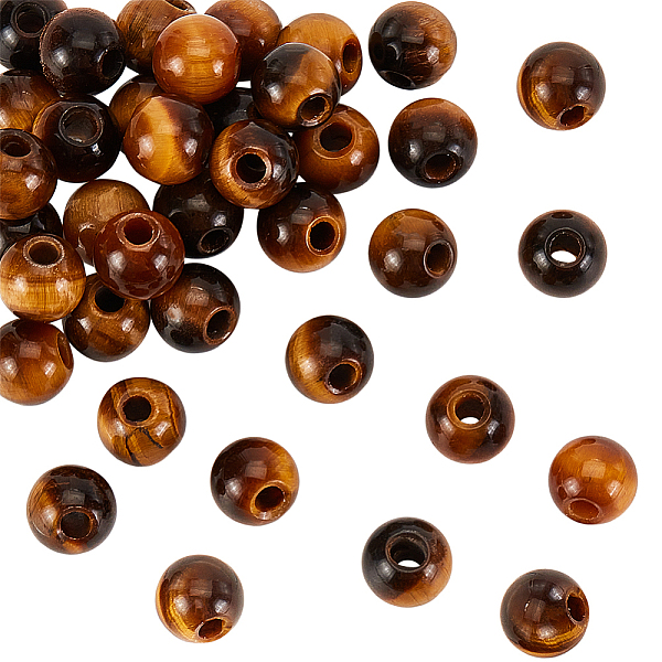 

PandaHall OLYCRAFT 36Pcs 8mm Natural Tiger Eye Beads 2.5mm Big Hole Round Tiger Eye Beads Tiger Eye Gemstone Round Loose Gemstone Beads...