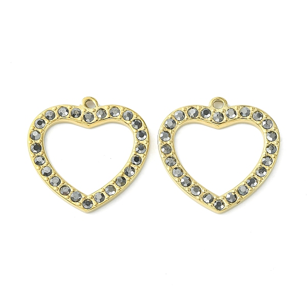 

PandaHall Real 14K Gold Plated 304 Stainless Steel Pendants, with Rhinestone, Heart Charms, Hematite, 24.5x24.5x2.5mm, Hole: 1.6mm Stainless..., Black