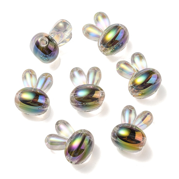 

PandaHall UV Plating Rainbow Iridescent Acrylic Beads, Two Tone Bead in Bead, Rabbit Head, Black, 20x15x13mm, Hole: 3mm Acrylic Rabbit Black