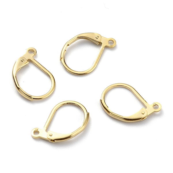 

PandaHall Brass Leverback Earring Findings, with Horizontal Loop, Real 24K Gold Plated, 15.6x10x2mm, Hole: 1.4mm, Pin: 0.8mm Brass