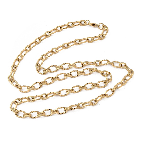 Unisex 304 Stainless Steel Textured Cable Chain Necklaces