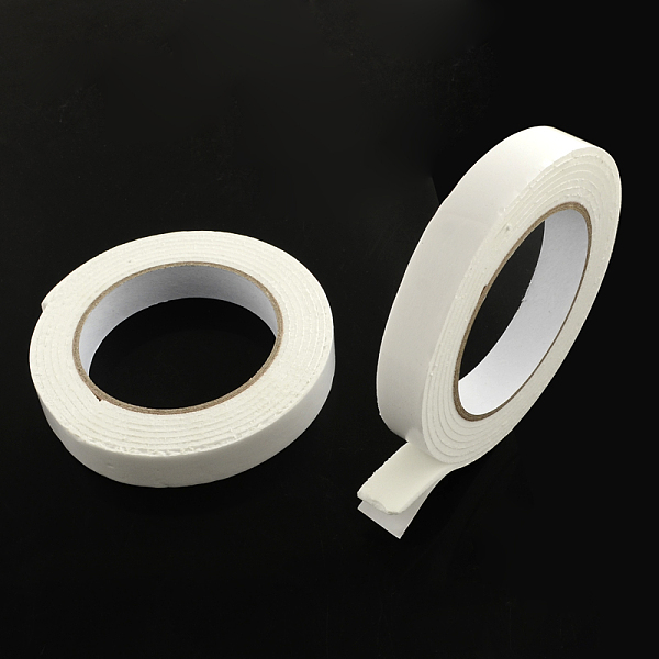 

PandaHall Office School Supplies Double Sided Adhesive Tapes, with Sponge/Foam, White, 18mm, about 2m/roll, 12rolls/group Paper White
