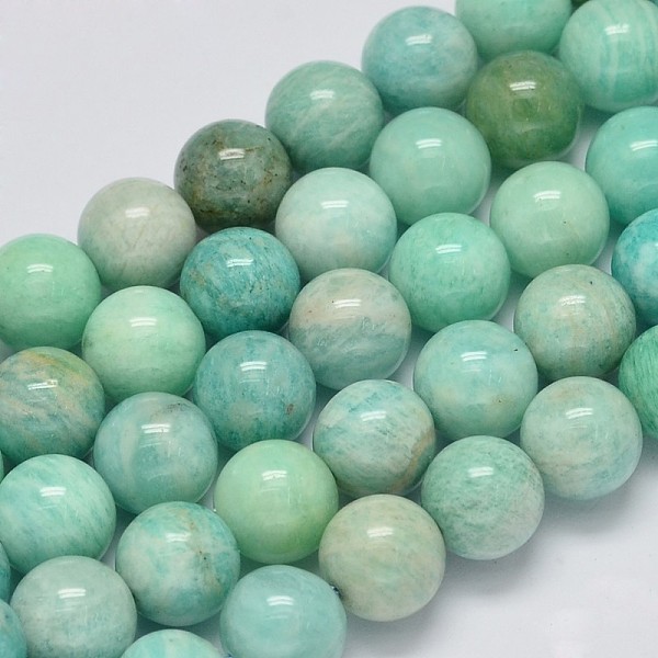 

PandaHall Natural Amazonite Beads Strands, Round, 7~8mm, Hole: 1mm, about 50~60pcs/strand, 15.7 inch Amazonite Round