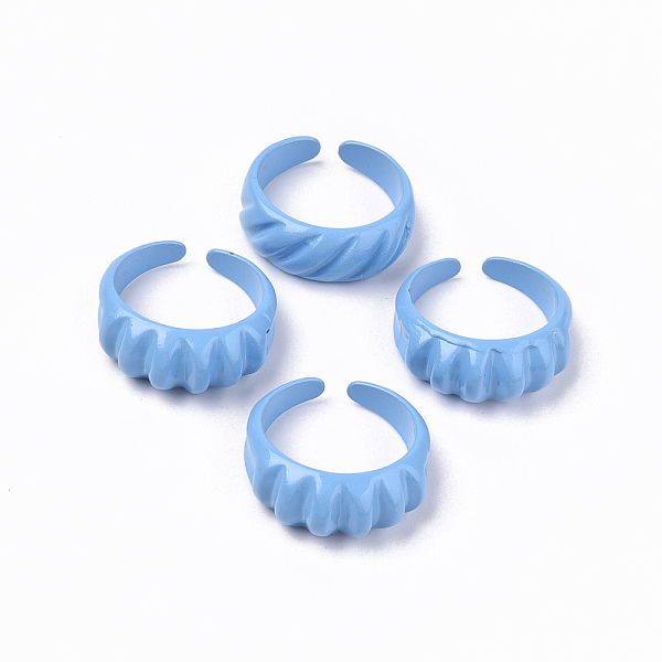 

PandaHall Spray Painted Alloy Cuff Rings, Open Rings, Cadmium Free & Lead Free, Cornflower Blue, US Size 7 1/4(17.5mm) Alloy