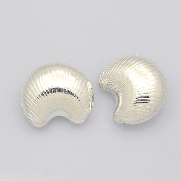 

PandaHall Brass Finding Beads, Moon, Silver Color Plated, 20x23x9mm, Hole: 1mm Brass Moon