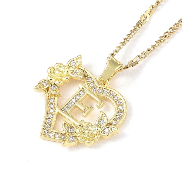 

PandaHall 304 Stainless Steel Heart Pendant Necklaces with Cubic Zirconia, Letter Charms, Letter E, 16.54 inch(42cm) 304 Stainless Steel...