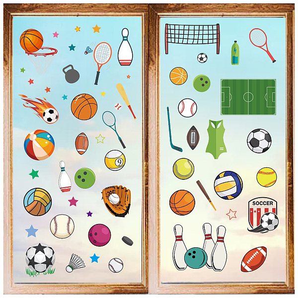 

PandaHall 8 Sheets 8 Styles PVC Waterproof Wall Stickers, Self-Adhesive Decals, for Window or Stairway Home Decoration, Sports, 200x145mm, 1...
