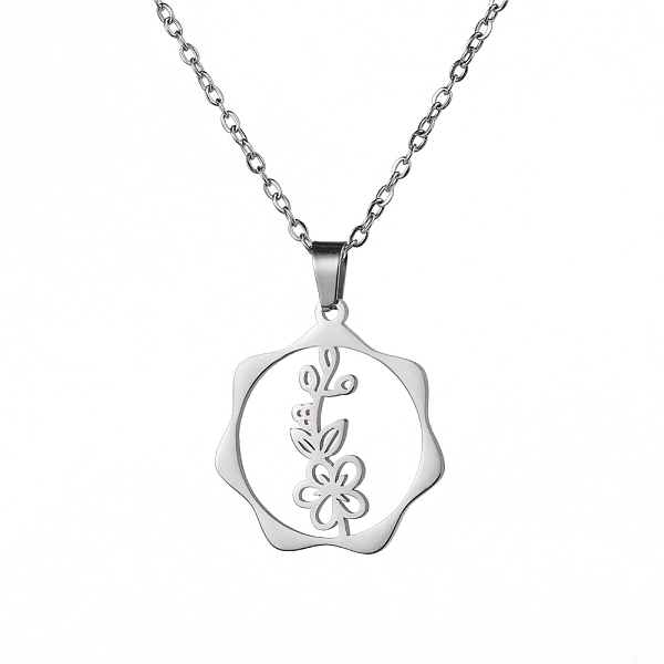 

PandaHall Stainless Steel Pendant Necklaces, Flower, 16.14~19.69 inch(41~50cm) Stainless Steel Flower