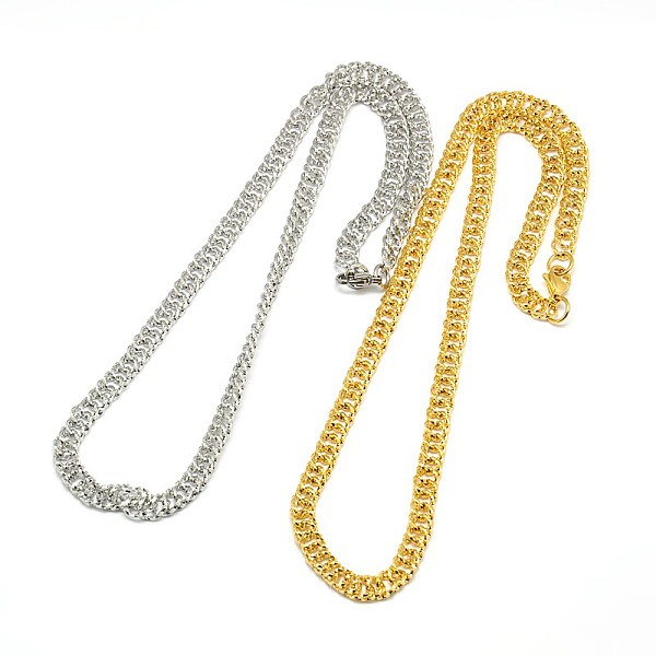 

PandaHall Fashionable 304 Stainless Steel Cuban Link Chain Necklaces, with Lobster Claw Clasps, Mixed Color, 20 inch~21 inch...