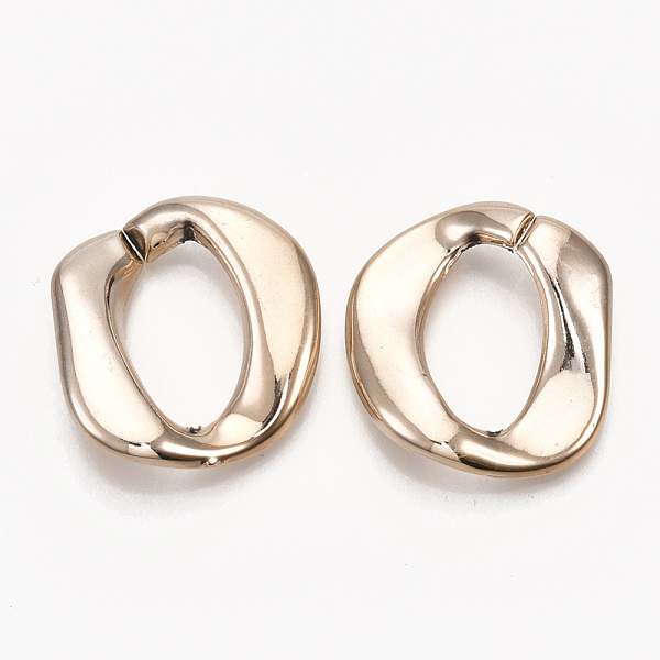 

PandaHall UV Plating ABS Plastic Linking Rings, Quick Link Connectors, For Curb Chains Making, Unwelded, Twist, Rose Gold, 30x28x5mm, Hole...