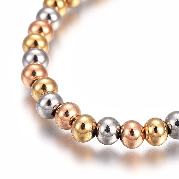 

PandaHall 201 Stainless Steel Stretch Bracelets, Round, Mixed Color, 2-1/4 inch(5.6cm) 201 Stainless Steel Multicolor