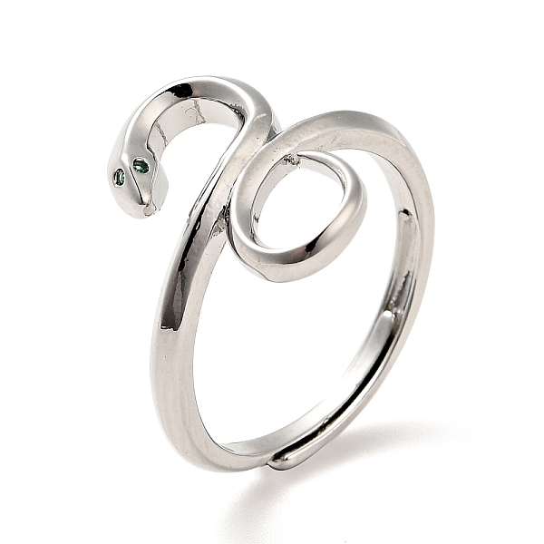 

PandaHall Green Cubic Zirconia Snake Wrap Adjustable Ring, Brass Jewelry for Women, Real Platinum Plated, US Size 6 1/2(16.9mm) Brass+Cubic...