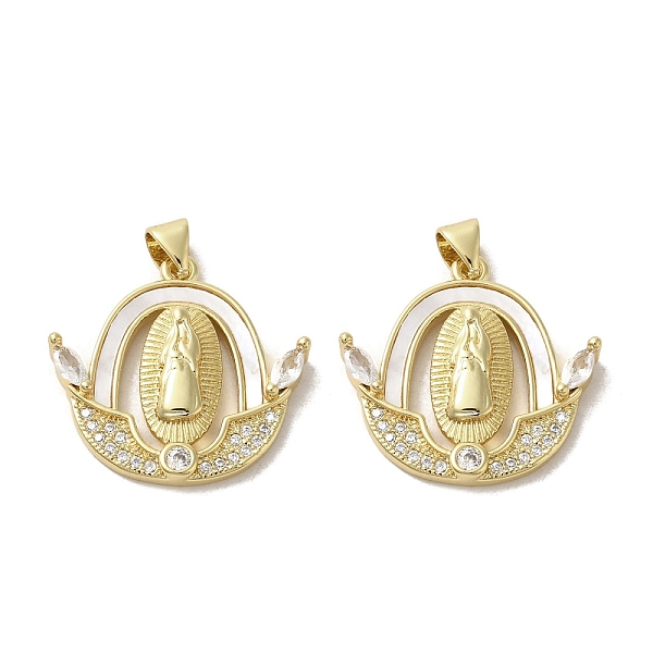 

PandaHall Brass Micro Pave Clear Cubic Zirconia Pendants, with Shell, Real 18K Gold Plated, Human, Boat, 23x24x4mm, Hole: 3.5x4mm...