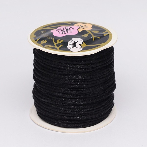 

PandaHall Nylon Thread, Black, 2mm, about 25.15 yards(23m)/roll. Nylon Black