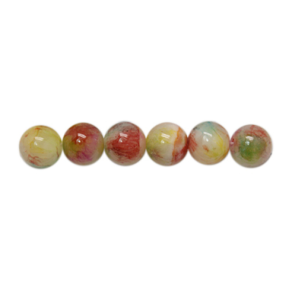 

PandaHall Natural Persian Jade Beads Strands, Dyed, Round, Colorful, 8mm, Hole: 1mm, about 50pcs/strand, 16 inch Persian Jade Round