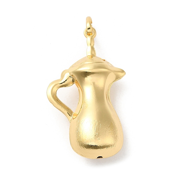 

PandaHall Brass Pendants, Long-Lasting Plated, Lead Free & Cadmium Free, Kettle Charm, Real 18K Gold Plated, 49mm, Hole: 7x5mm Brass Bottle