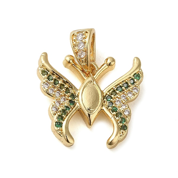 

PandaHall Brass Micro Pave Cubic Zirconia Pendants, Real 18K Gold Plated, Butterfly, Butterfly, 15.5x16.5x3mm, Hole: 4.5mm Brass+Cubic...