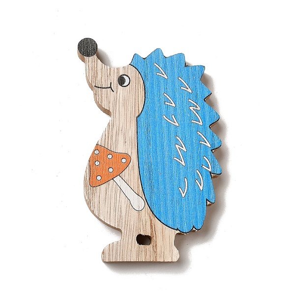 

PandaHall Autumn Single Face Printed Wood Cabochons, Hedgehog, 110x73x12mm Wood Hedgehog