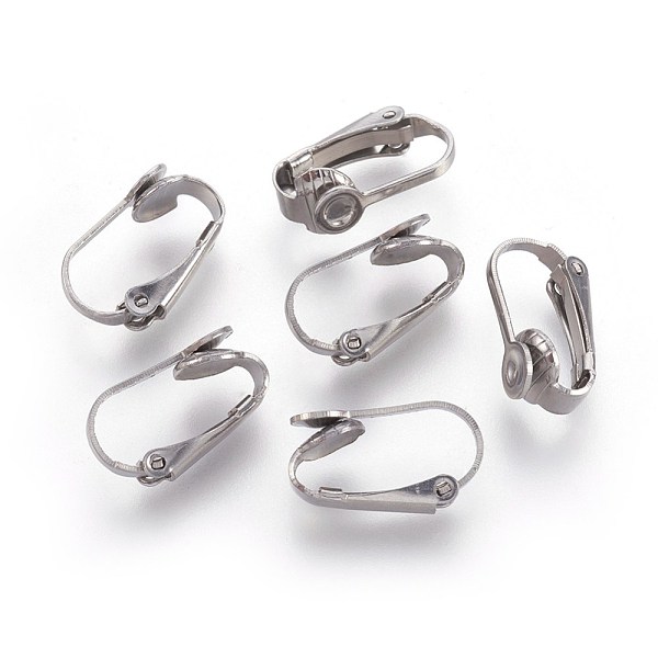 

PandaHall 304 Stainless Steel Clip-on Earrings Components, Stainless Steel Color, 16x10x7.5mm 304 Stainless Steel