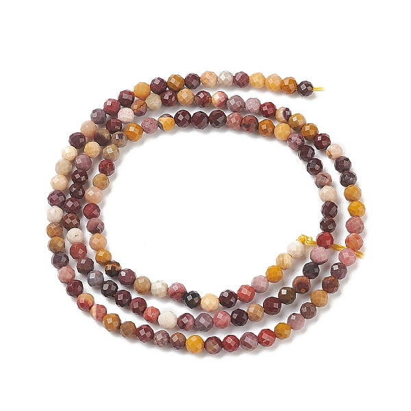 Natural Mookaite Faceted Round Beads Strands