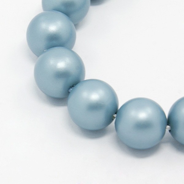 Round Shell Pearl Frosted Beads Strands