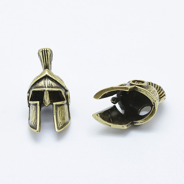 

PandaHall Brass Beads, Armet, Long-Lasting Plated, Cadmium Free & Nickel Free & Lead Free, Antique Bronze, 25x12x13mm, Hole: 3.5mm Brass...