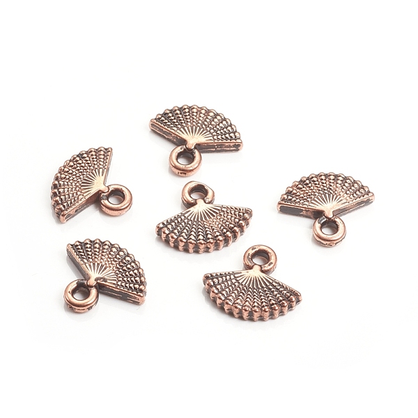 

PandaHall Carved CCB Plastic Charms, Fan, Red Copper, 12x14x3mm, Hole: 2mm Plastic Fan