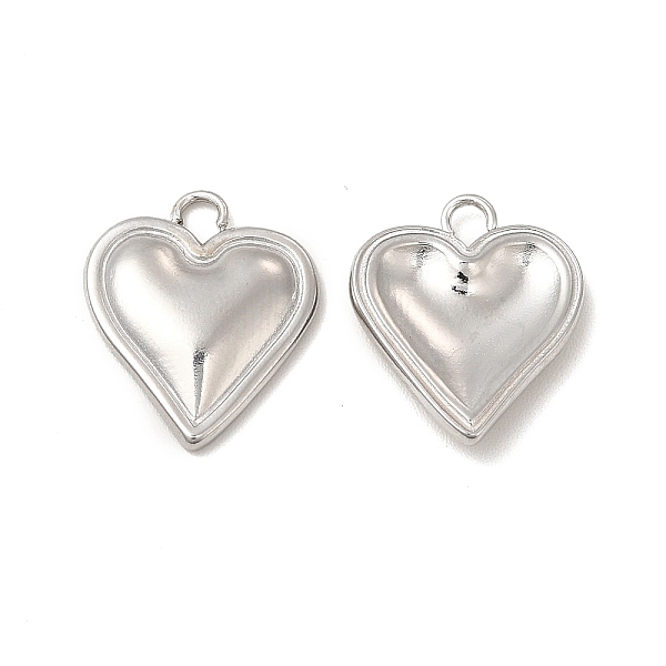 

PandaHall 304 Stainless Steel Pendants, Heart Charm, Stainless Steel Color, 16x13.5x2.5mm, Hole: 1.8mm 304 Stainless Steel Heart