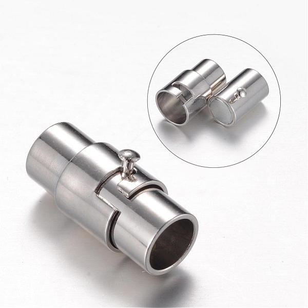 

PandaHall Brass Locking Tube Magnetic Clasps, Column, Platinum, 15x7mm, Hole: 4.8mm Brass Column