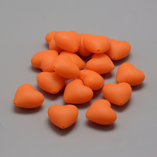 

PandaHall Food Grade Eco-Friendly Silicone Focal Beads, Chewing Beads For Teethers, DIY Nursing Necklaces Making, Heart, Dark Orange...