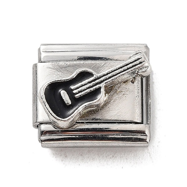 

PandaHall Guitar 304 Stainless Steel Enamel Connector Charms, DIY Handmade Module Bracelet Accessories, Stainless Steel Color, Black...