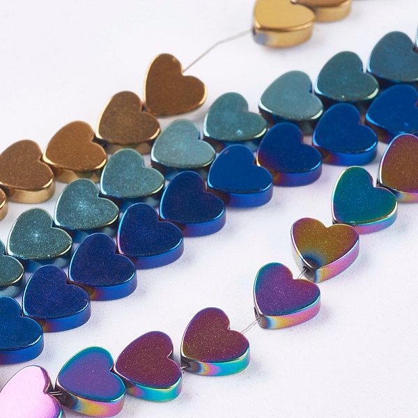

PandaHall Non-magnetic Synthetic Hematite Beads Strands, Grade A, Heart, Mixed Color, 6x6x2mm, Hole: 1mm, 66pcs/strand, 15.5 inch..., Multicolor