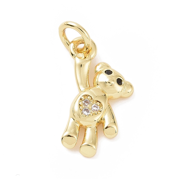 

PandaHall Brass Micro Pave Cubic Zirconia Charms, with Jump Ring, Bear Charm, Golden, 15x12x2.5mm, Hole: 2.8mm Brass+Cubic Zirconia Bear..., Clear