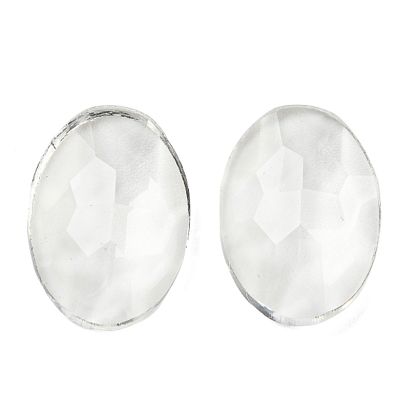 

PandaHall Transparent K5 Glass Cabochons, Faceted, Oval, Clear, 16x11x4.5mm Glass Oval Clear