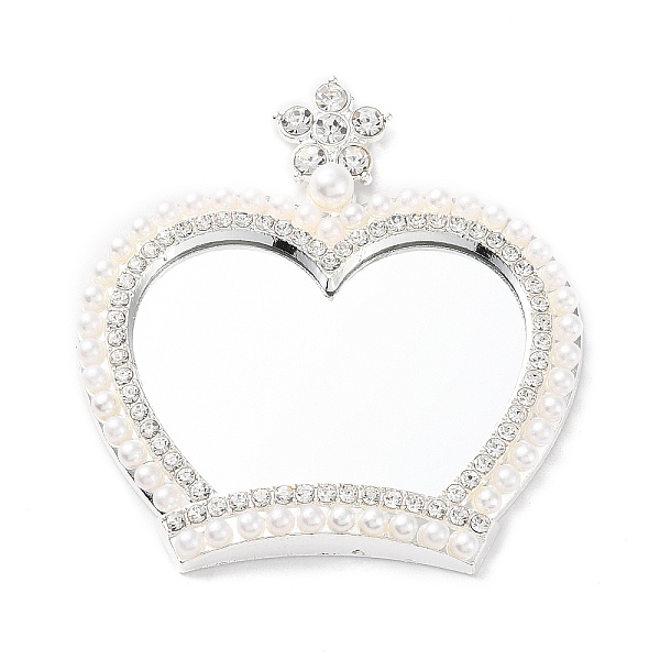 

PandaHall Pearl Rhinestone Crown Makeup Mirror, with Alloy Findings, for Woman Mobile Phone Case Accessories, Platinum, 58x55x6.5mm Alloy...