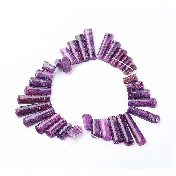 

PandaHall Natural Lepidolite/Purple Mica Stone Beads Strands, Graduated Fan Pendants, Focal Beads, Top Drilled Beads, Spodumene Beads...