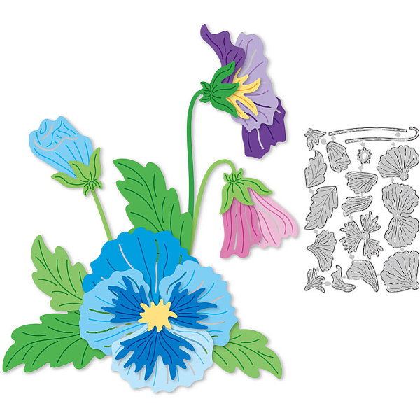 

PandaHall Pansy Cutting Dies Flower Card Making Die Cut Carbon Steel Phalaenopsis Die Cuts Stencils Card Scrapbooking Embossingb Folder...