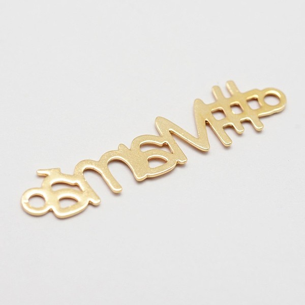 

PandaHall Brass Links, For Mother's Day Jewelry Making, Long-Lasting Plated, Word Mama, Golden, 8x33x0.5mm, Hole: 2mm Brass Word