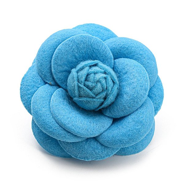 

PandaHall Cloth Art Camelia Brooch Pins, Platinum Tone Iron Pin for Clothes Bags, Multi-Layer Flower Badge, Deep Sky Blue, 67.5x33mm...