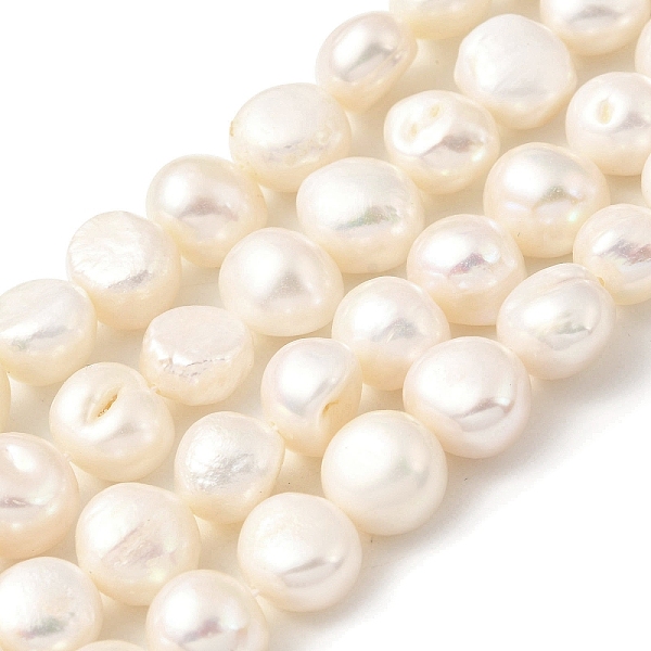 

PandaHall Natural Cultured Freshwater Pearl Beads Strands, Two Sides Polished, PapayaWhip, 10~11mm, Hole: 0.5mm, about 19pcs/strand, 7.48''..., Orange