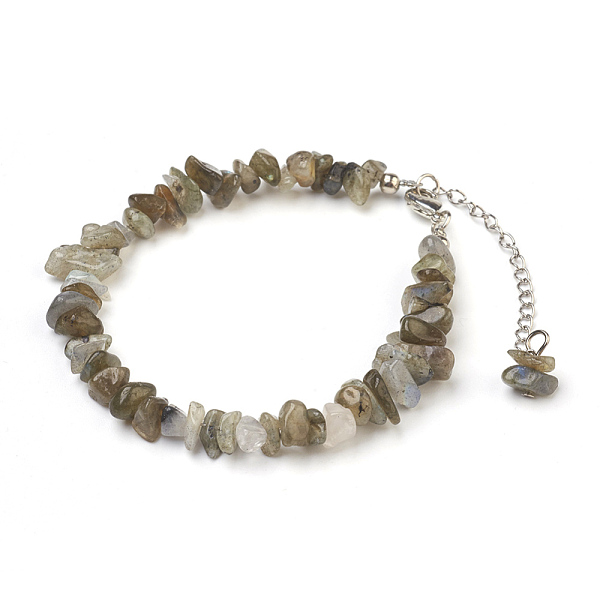 

PandaHall Natural Labradorite Chip Beads Anklets, with Glass Seed Beads, with Brass and Stainless Steel Findings, 8-1/2 inch(21.5cm)...