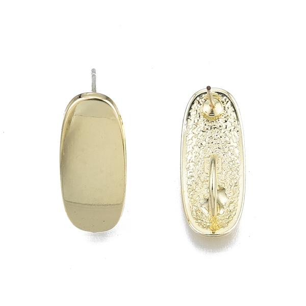 

PandaHall Alloy Stud Earring Findings, with Vertical Loops and 304 Stainless Steel Pins, Oval, Cadmium Free & Nickel Free & Lead Free, Light...