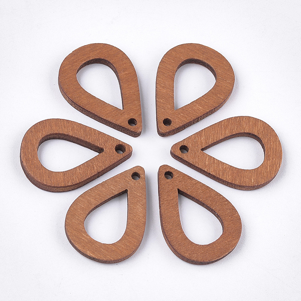 

PandaHall Painted Poplar Wood Pendants, teardrop, Chocolate, 25x17x2.5mm, Hole: 1.8mm Wood Teardrop Brown