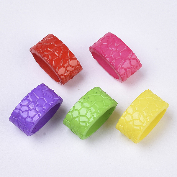 

PandaHall Opaque Acrylic Slide Charms, Textured, Rectangle, Mixed Color, 18.5x10x11.5mm, Hole: 8x14.5mm, about 590pcs/500g Acrylic Rectangle..., Multicolor