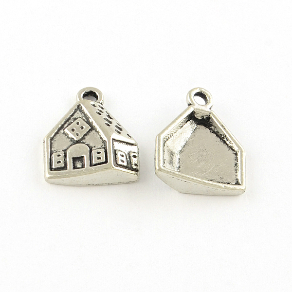

PandaHall Cabin Tibetan Style Alloy Pendants, Cadmium Free & Lead Free, Antique Silver, 17x13x3.5mm, Hole: 1.5mm, about 740pcs/1000g Alloy...
